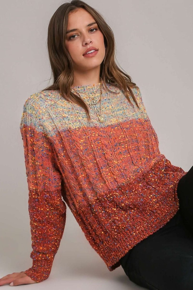 Multicolour Colorful Confetti Wool Ball Knitted Sweater - Love Salve